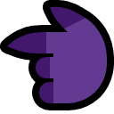 claw hand pointing point left (dark violet)