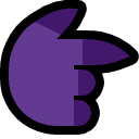 claw hand pointing point right (dark violet)