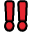 two red exclamation marks