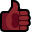 paw hand thumbs up (dark red)